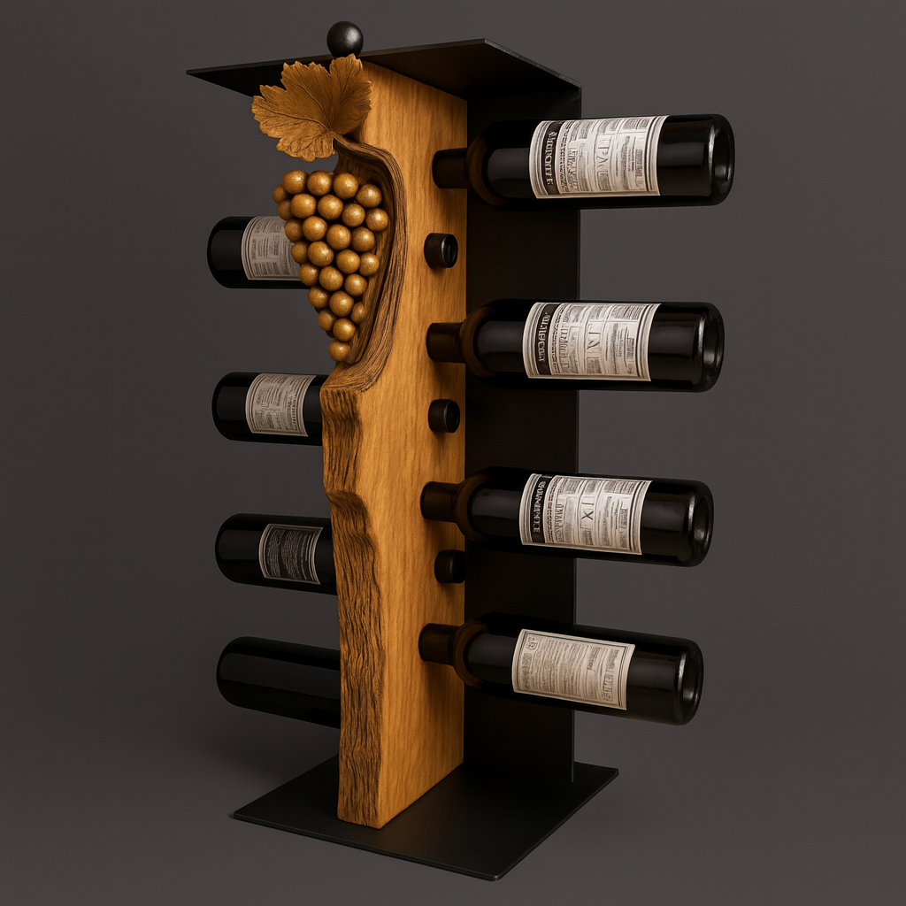 Vinoteca tallada en madera